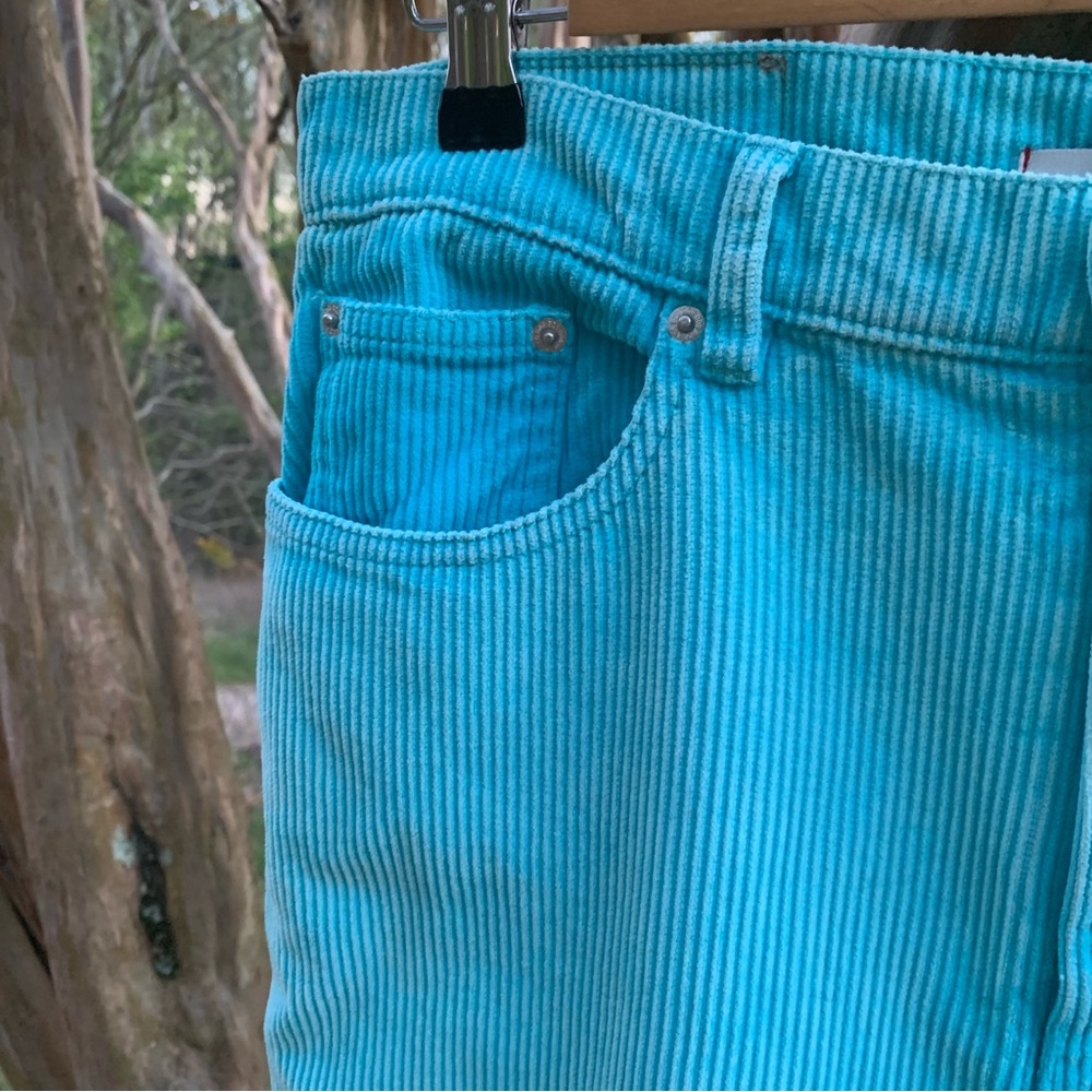UO BDG High & Wide Corduroy Pants in Turquoise/Blue - Picture 3 of 12